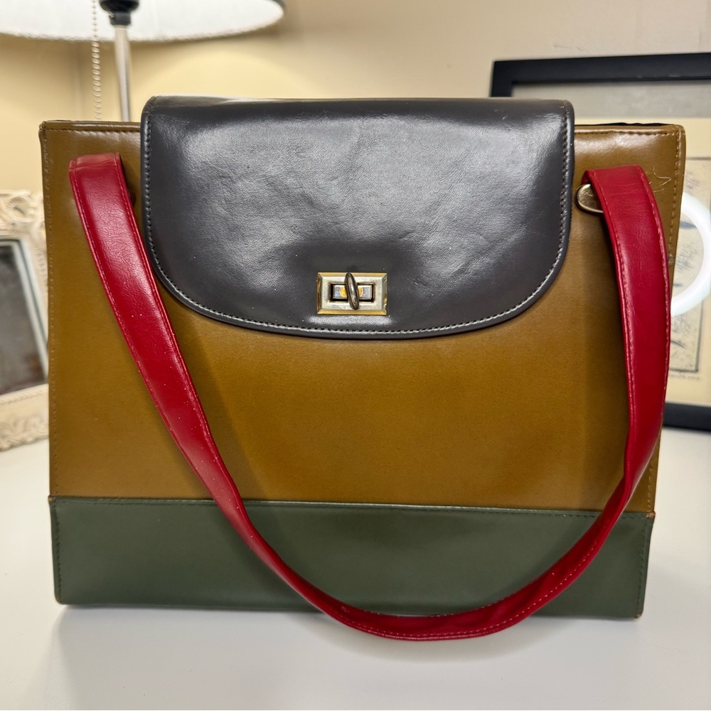 Vintage Multicolor One of a Kind Satchel Style Handbag